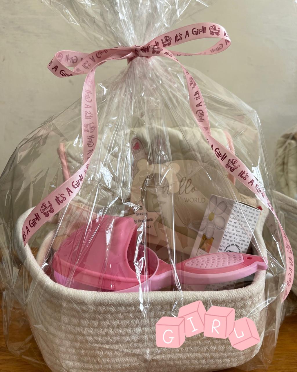 ⁠baby girl gift basket